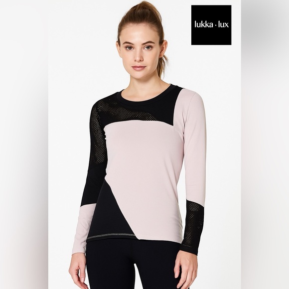 Lukka Lux Tops - Lukka Lux Active – Mesh Contrast Long Sleeve Tee